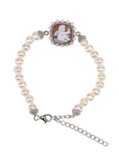 River Pearls Bracelet Cherub Angel Cameo | Vatican Gift