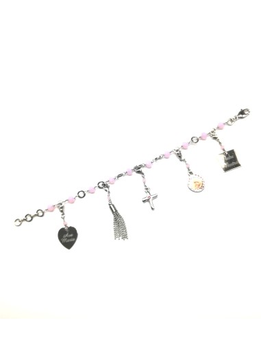 Charms Crystal Bracelet - White - Metal Silver  | Vatican Gift