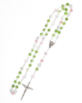 Tricolor Bohemian Glass Rosary