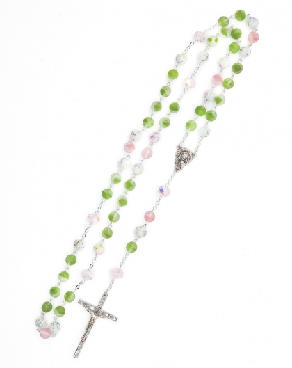 Tricolor Bohemian Glass Rosary