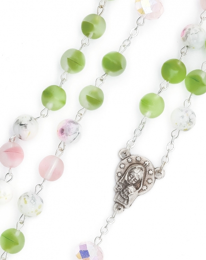 Tricolor Bohemian Glass Rosary