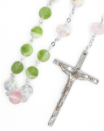 Tricolor Bohemian Glass Rosary