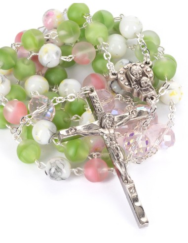 Tricolor Bohemian Glass Rosary