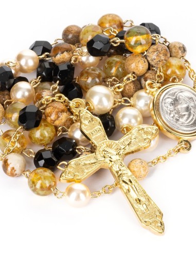 Pearls Glass Jasper Rosary