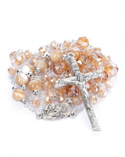 Mother of Pearl Bohemian Glass Rosary