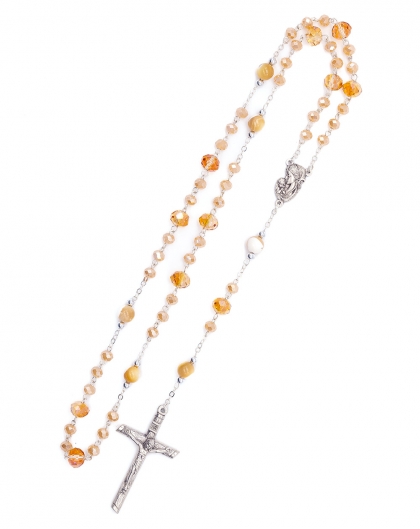 Mother of Pearl Bohemian Glass Rosary