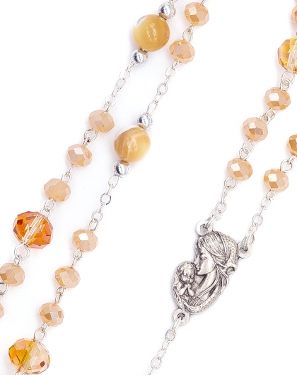 Mother of Pearl Bohemian Glass Rosary