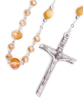 Mother of Pearl Bohemian Glass Rosary