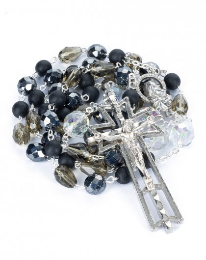 Dark Bohemian Glass Rosary