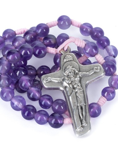 Pink Paracord Amethyst Rosary