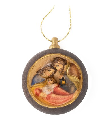 Alpine Pine Wood Christmas Ball Handcrafted Nativity