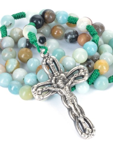 Green Paracord Amazonite Rosary