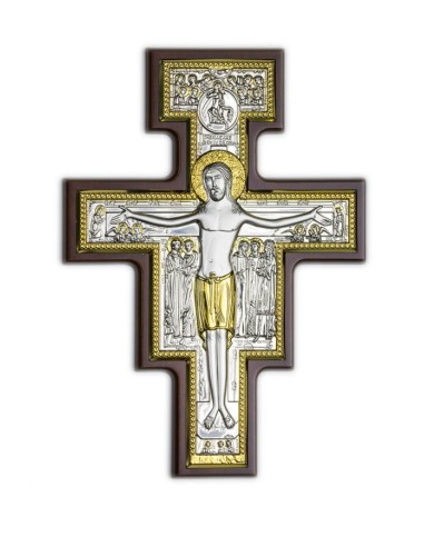 Crucifix Bilaminate Sterling Silver and Gold 0822