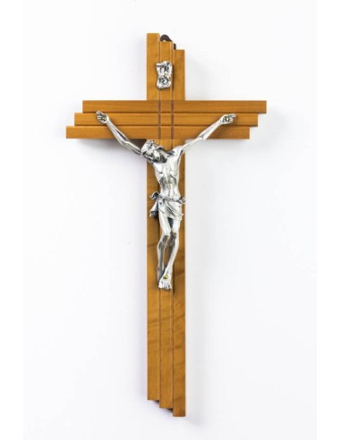 Wooden Crucifix with Pewter Corpus