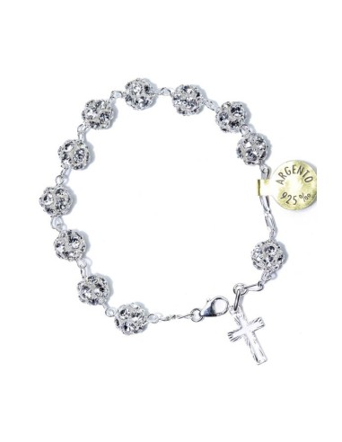 All silver color strass Rosary Bracelet