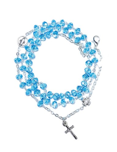 Sky Blue Crystal Rosary long Bracelet