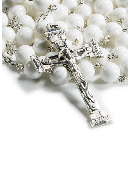 White shell Rosary 8mm Beads | Vatican Gift