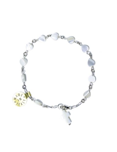 Hearth mother of pearl Rosary bracelet