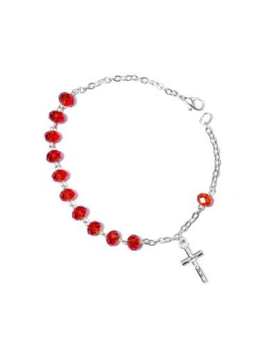 Red Crystal Rosary Bracelet