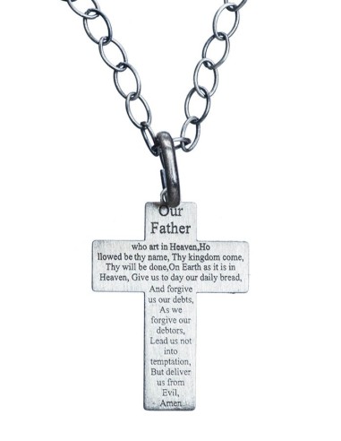 Our Father Sterling Silver Crucifix Big